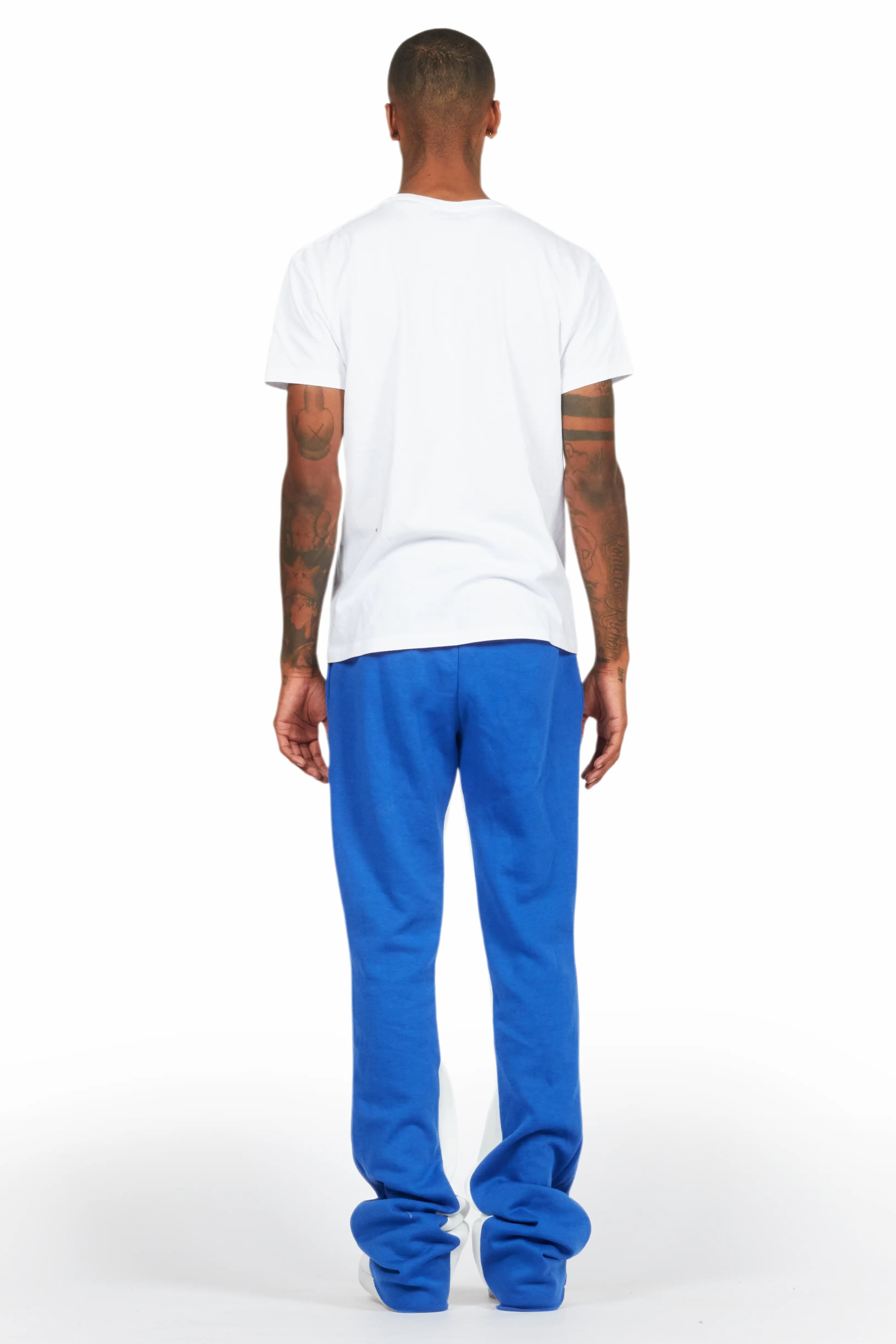 Uko Royal Blue Stacked Baggy Track Pant
