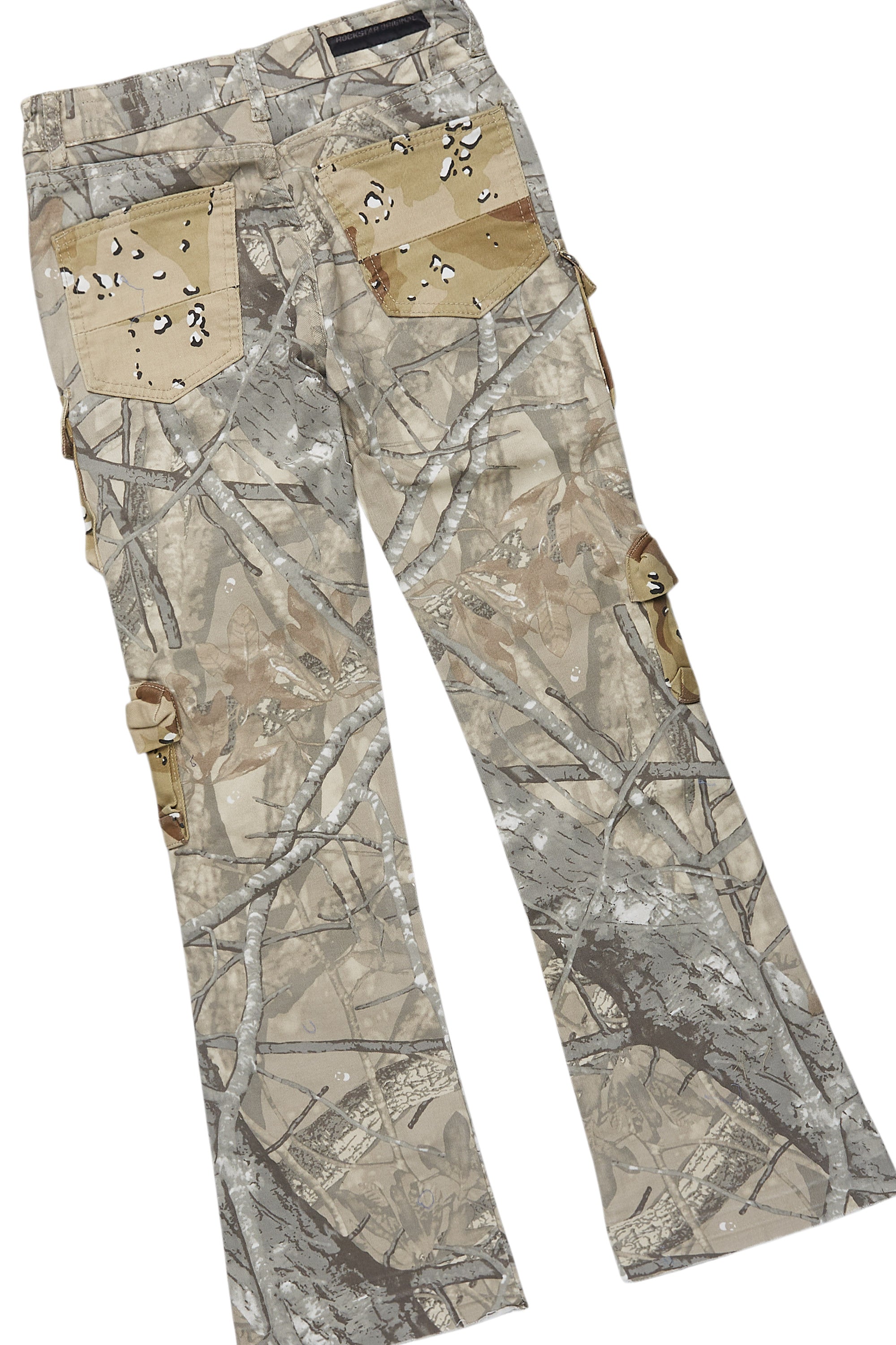 Boys Kip Vintage Sand/Pink T-Shirt/Stacked Flare Jean Set