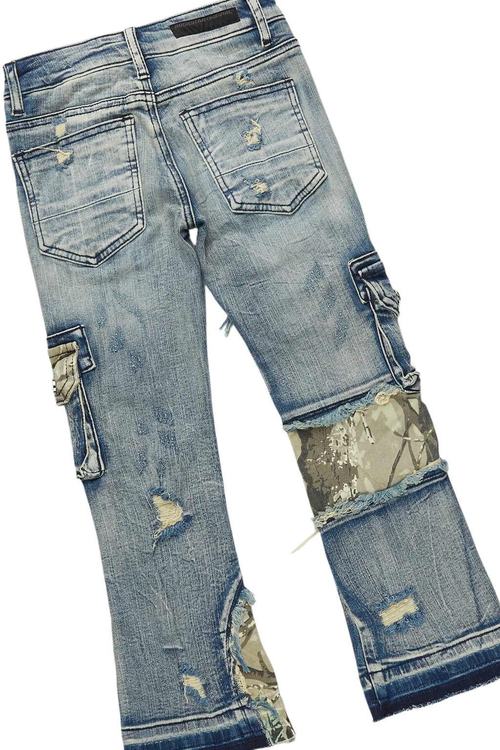 Boys All Seeing Eyes White T-Shirt/Stacked Flare Jean Set