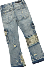 Boys All Seeing Eyes White T-Shirt/Stacked Flare Jean Set