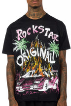 Axrian Black/Pink Oversized Graphic T-Shirt