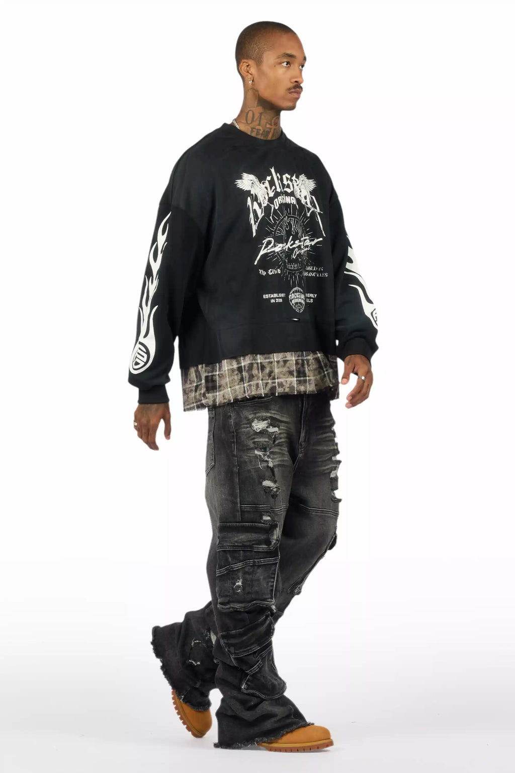 Keylor Washed Black Baggy Fit Jean