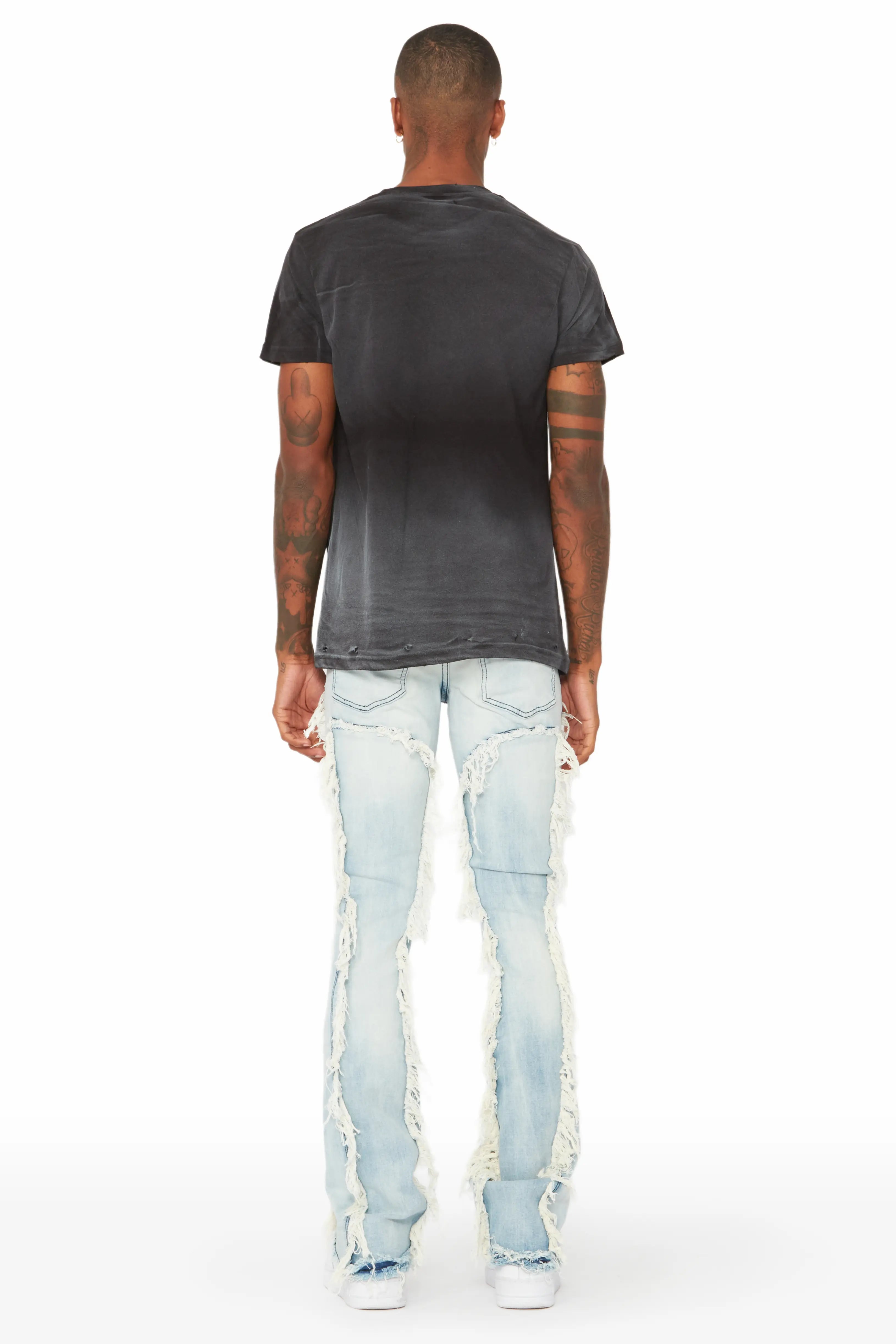 Tristan Blue Stacked Flare Jean