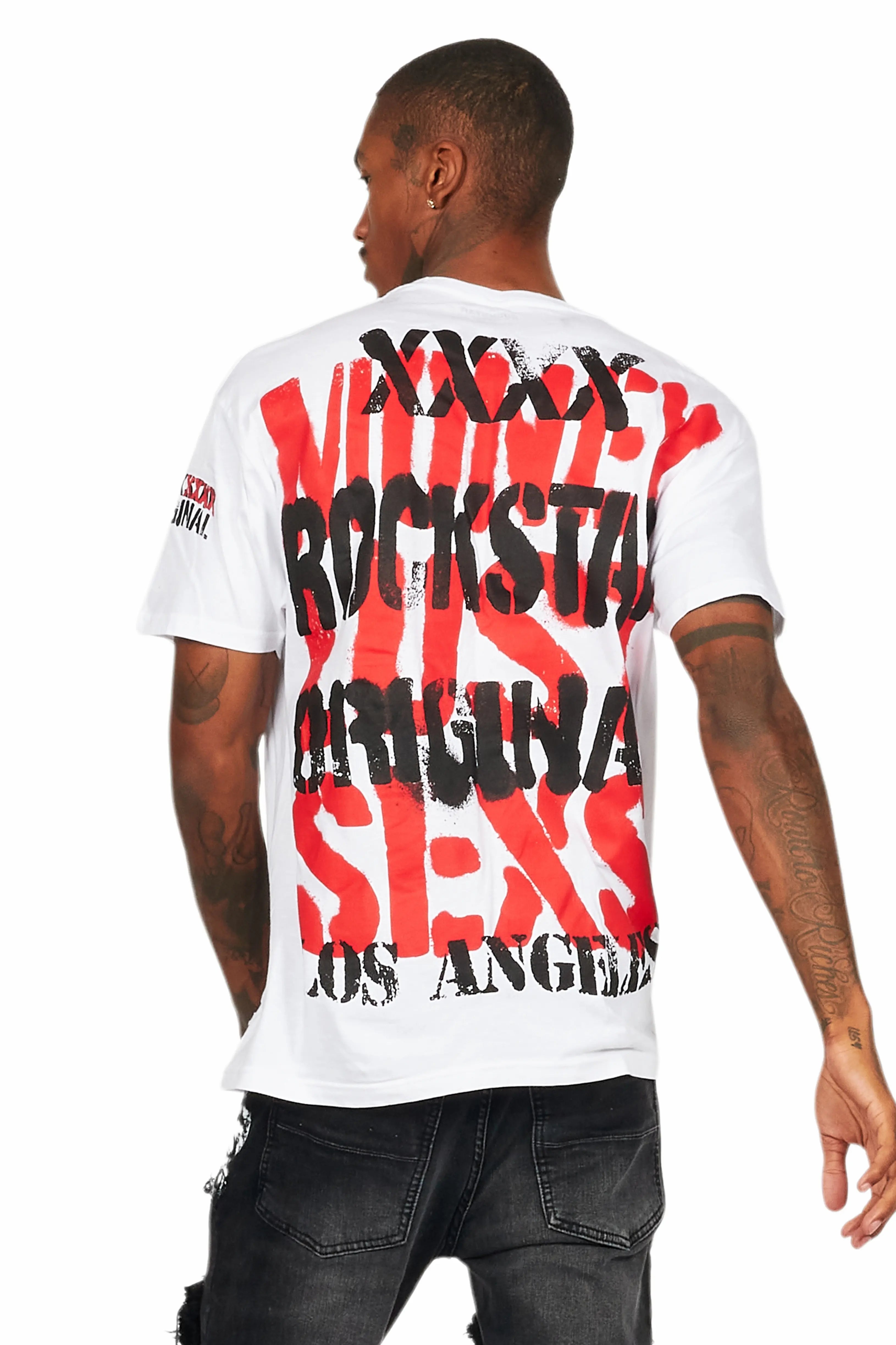 Omer White Oversized Graphic T-Shirt