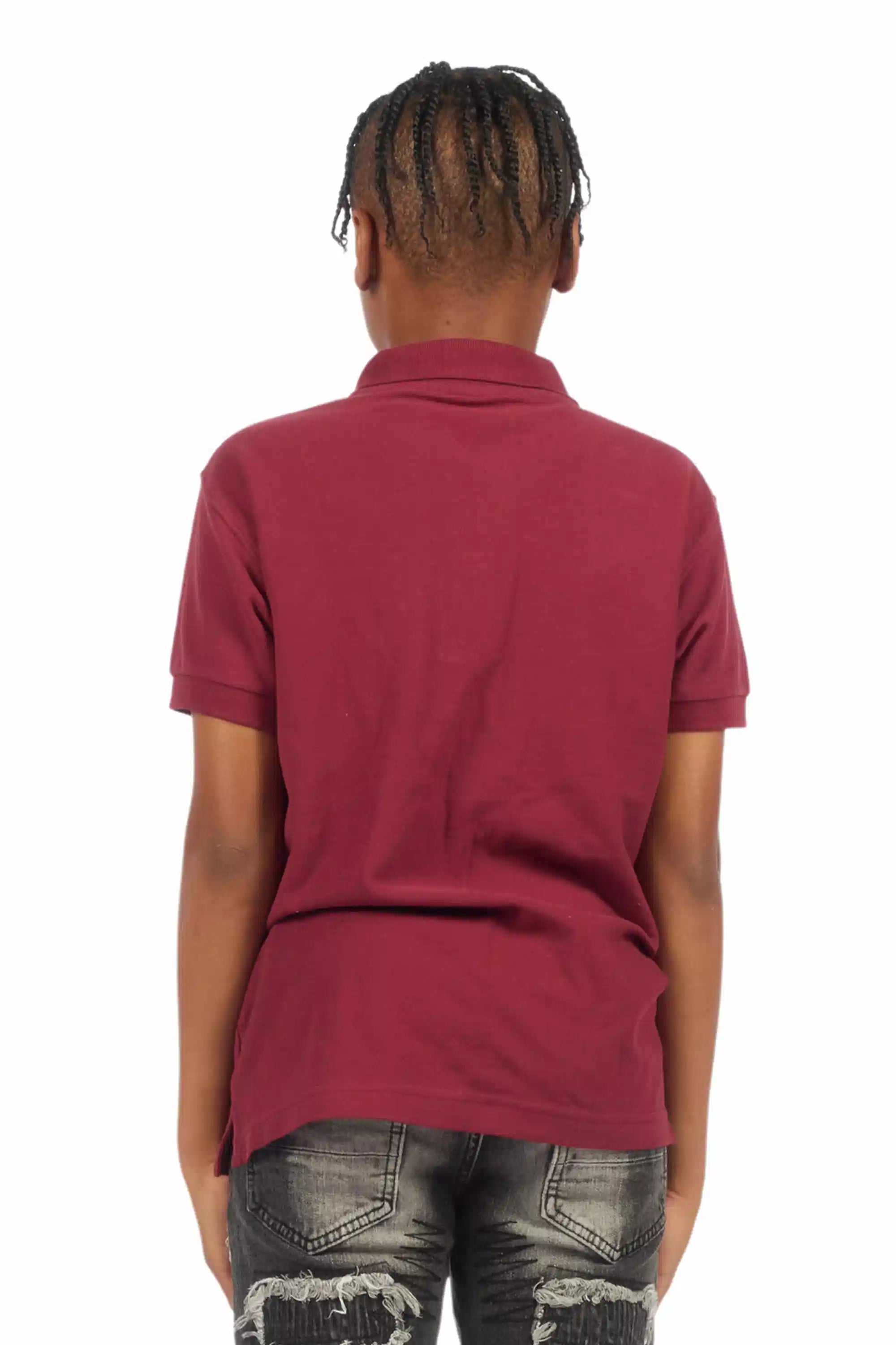 Boys Ruffo Burgundy/White Polo