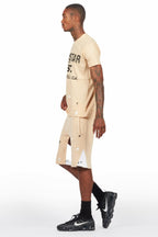 Scottie Beige Painter T-Shirt/Short Set