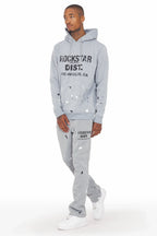 Scottie Grey/Black Paint Splatter Hoodie/Stacked Flare Pant Set