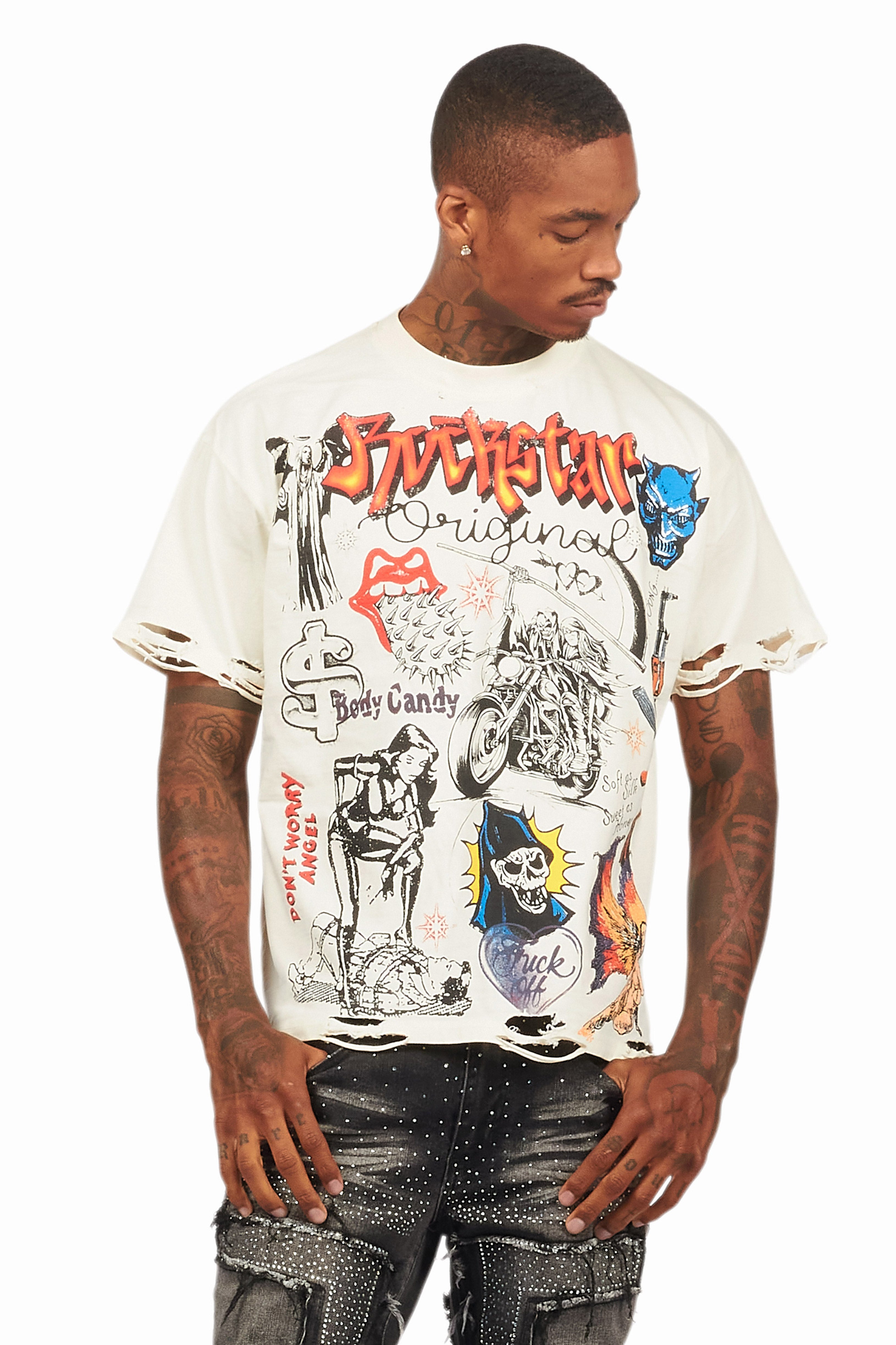 Shoota Vintage Sand Oversized Graphic T-Shirt