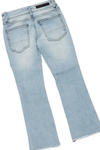 Girls Kaite Blue/Grey T-Shirt/Stacked Flare Jean Set