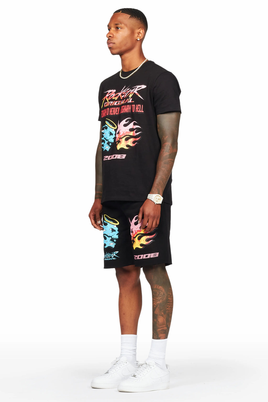 Sky Black T-Shirt/Short Set