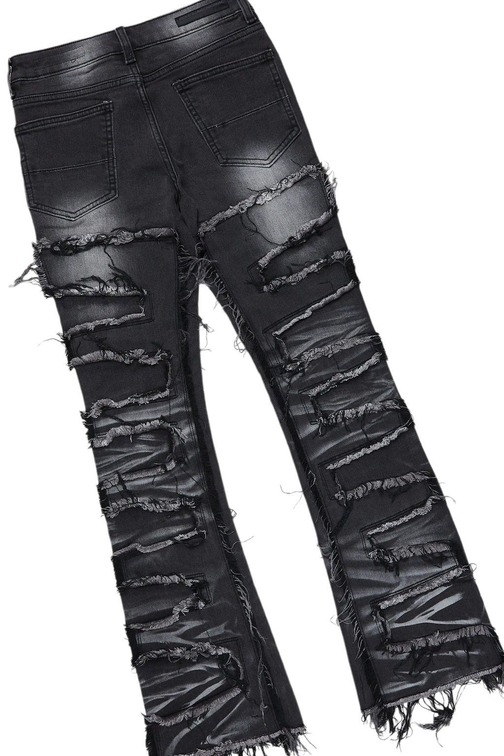 Boys Texastea Vintage Black Hoodie/Stacked Flare Jean Set