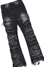 Boys Texastea Vintage Black Hoodie/Stacked Flare Jean Set