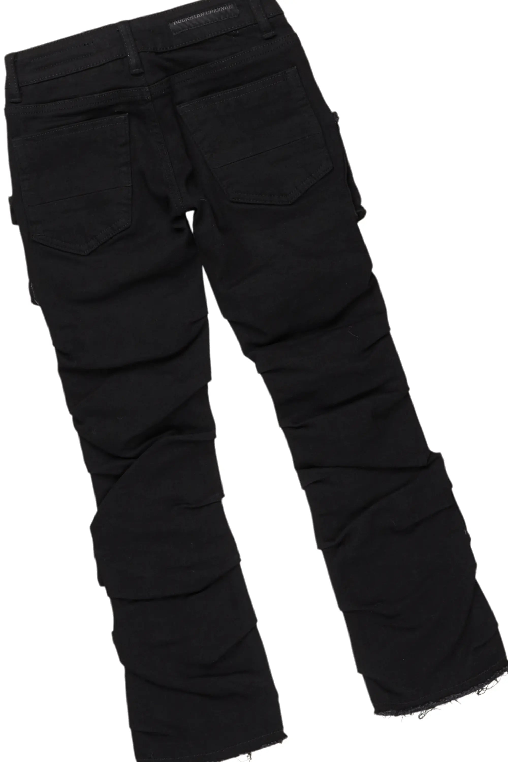 Boys All Eyes Vintage Navy/Black Hoodie/Stacked Flare Jean Set