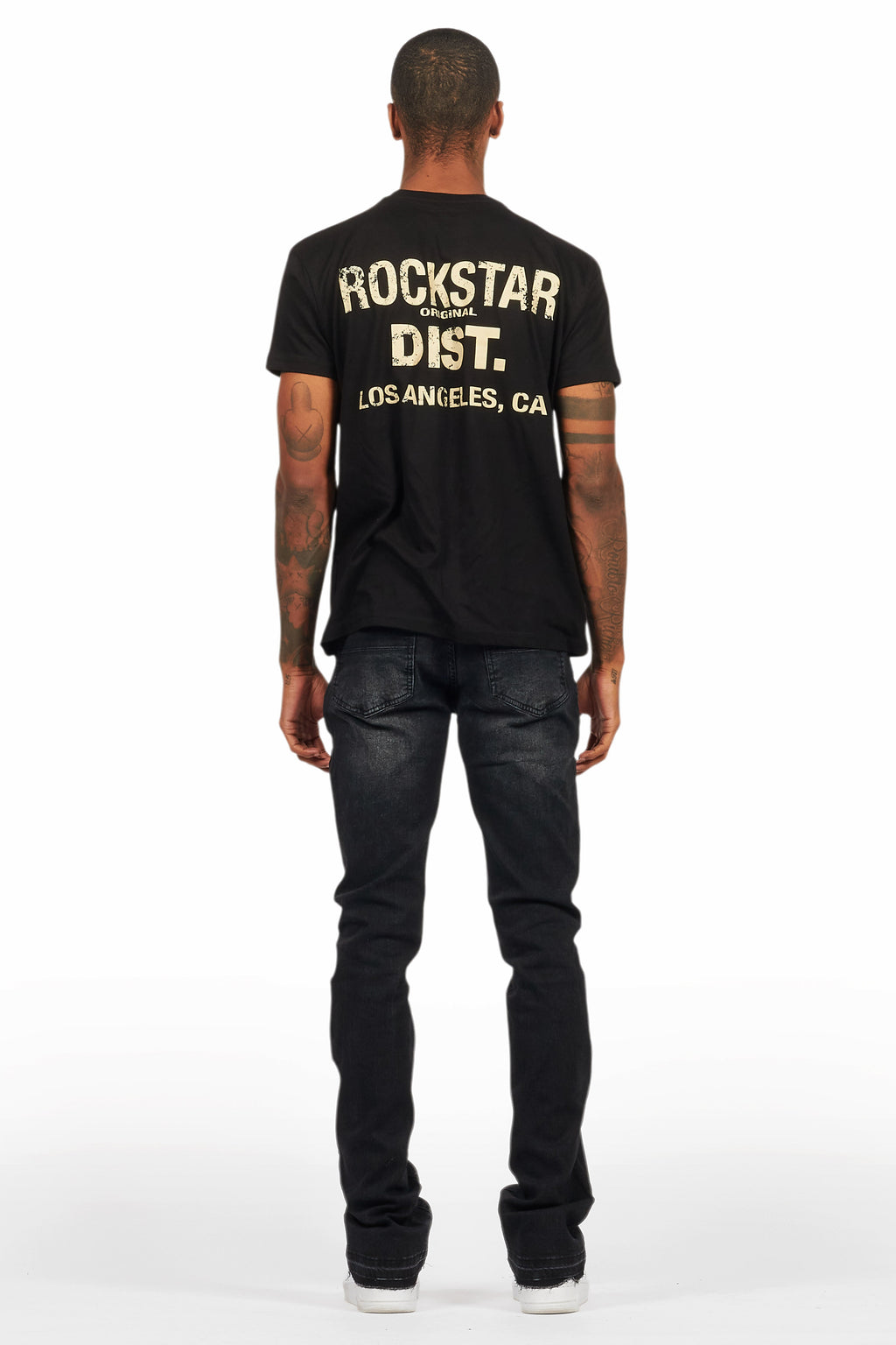 Lake Black/Beige T-Shirt/Dag Stacked Flare Jean Set