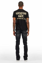Lake Black/Beige T-Shirt/Dag Stacked Flare Jean Set