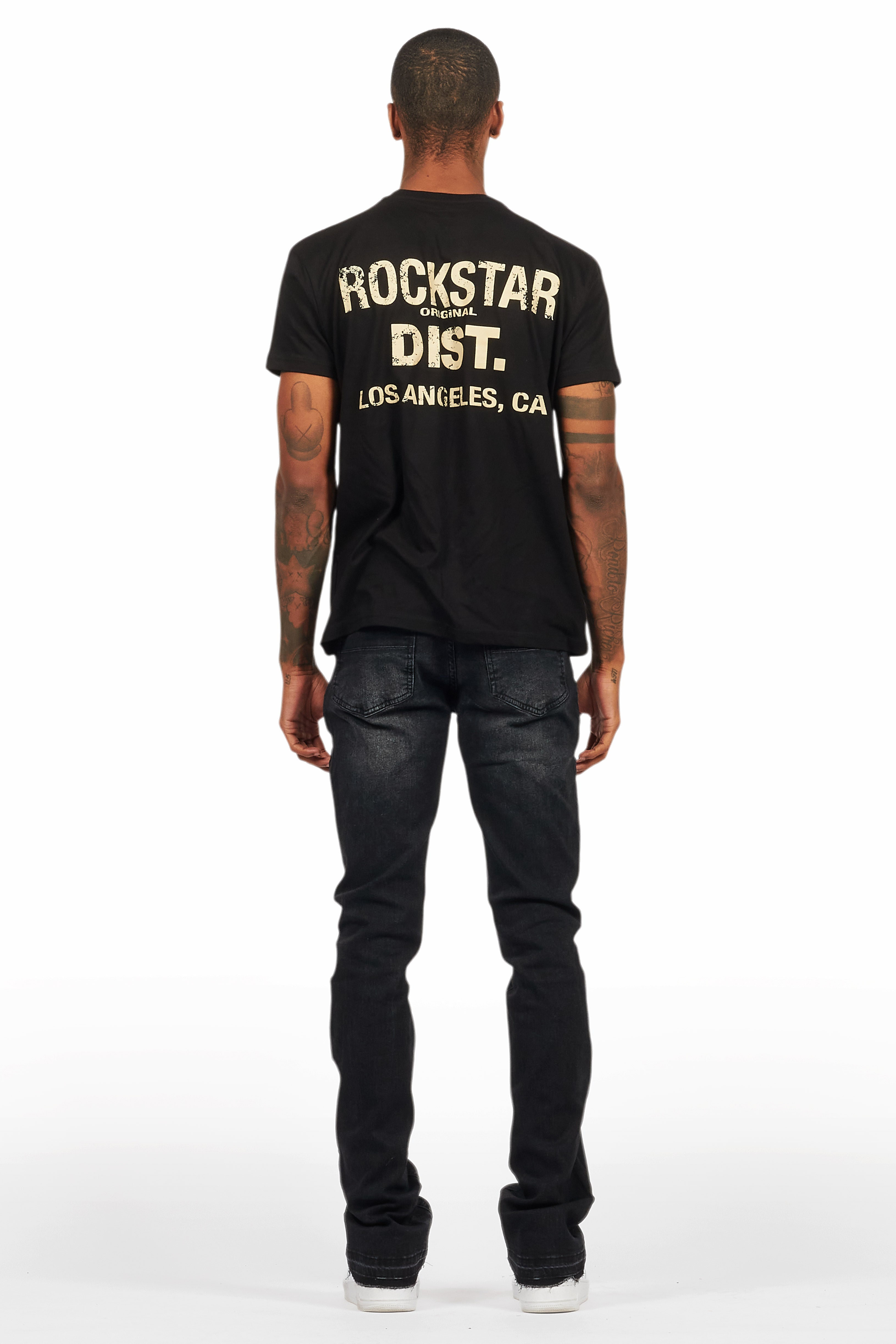 Lake Black/Beige T-Shirt/Dag Stacked Flare Jean Set