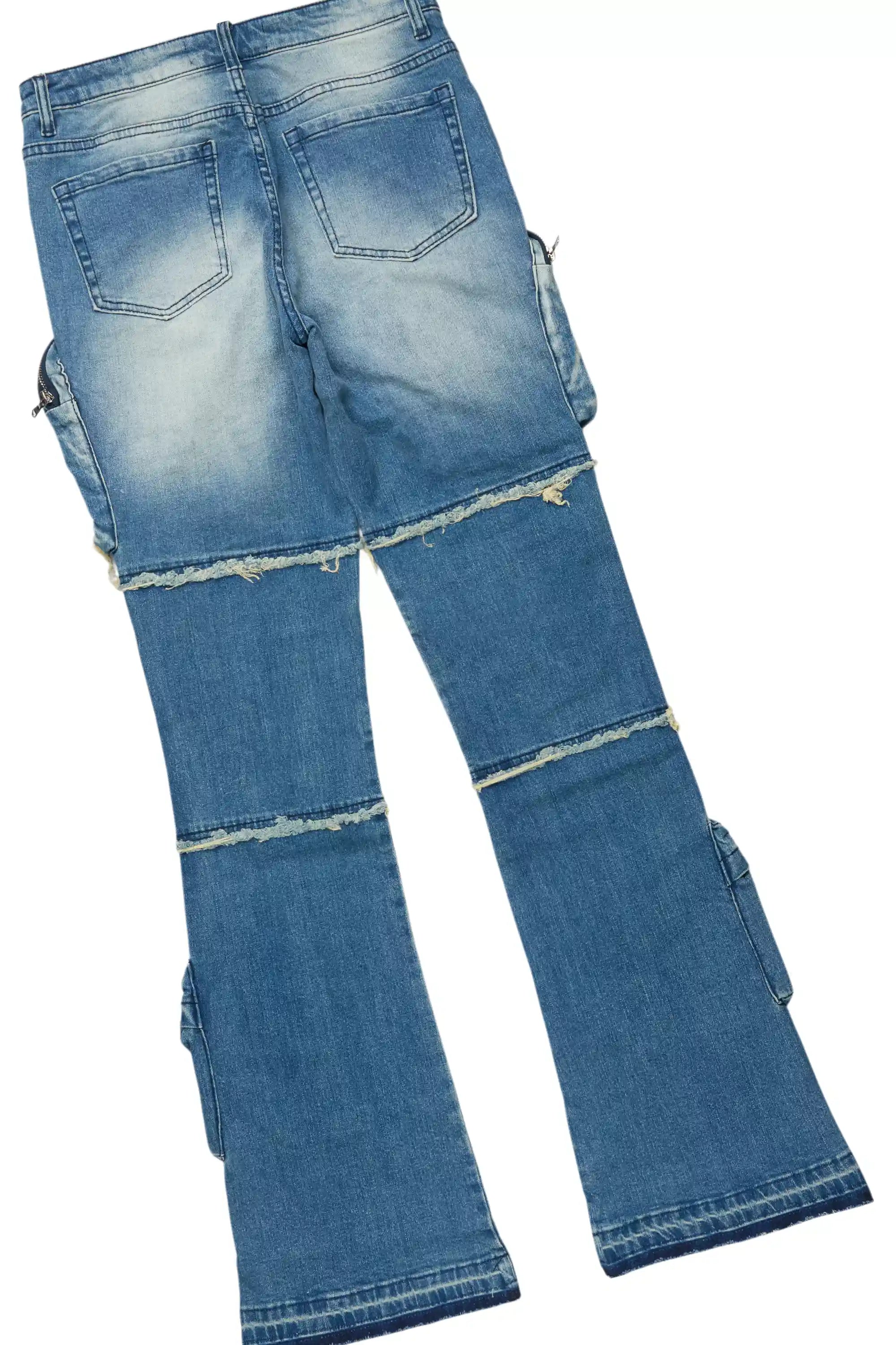 Jaleesia White Tee & Toniesha Dirty Blue Wash Jean Set