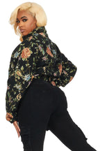 Marionna Black Tapestry Puffer Jacket