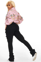 Vatasha Pink Tapestry Puffer Jacket