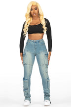 Jaylin Dirty Tint Skinny Stacked Jean