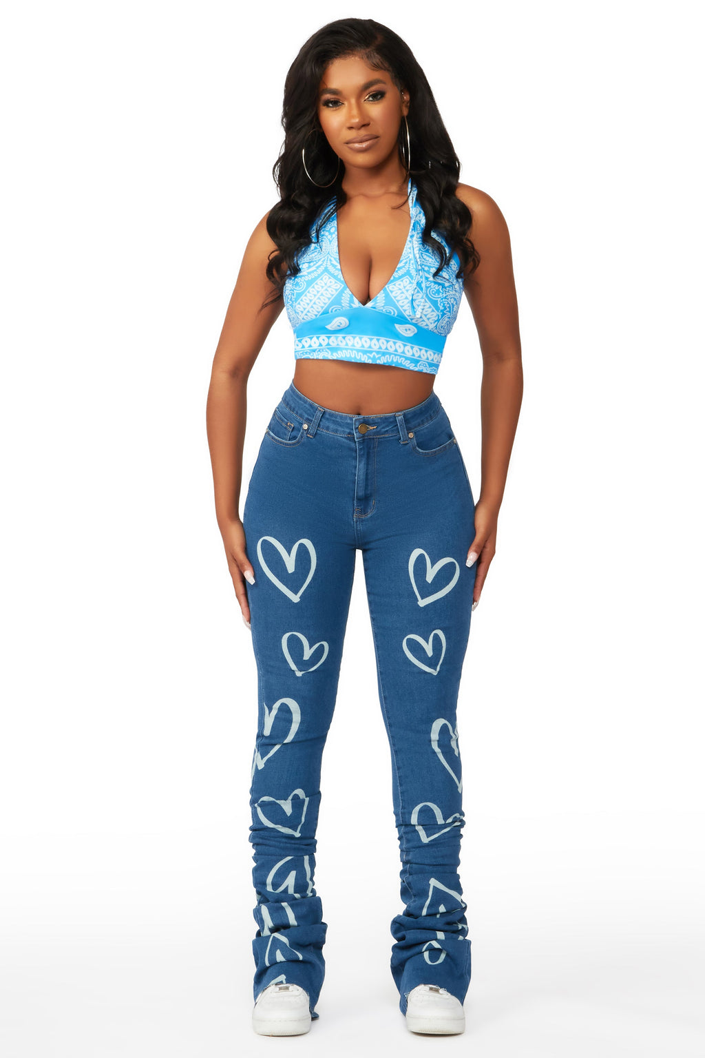 Mrs. Steal Your Heart Med. Wash Super Stacked Jean