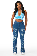 Mrs. Steal Your Heart Med. Wash Super Stacked Jean