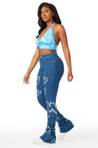 Mrs. Steal Your Heart Med. Wash Super Stacked Jean