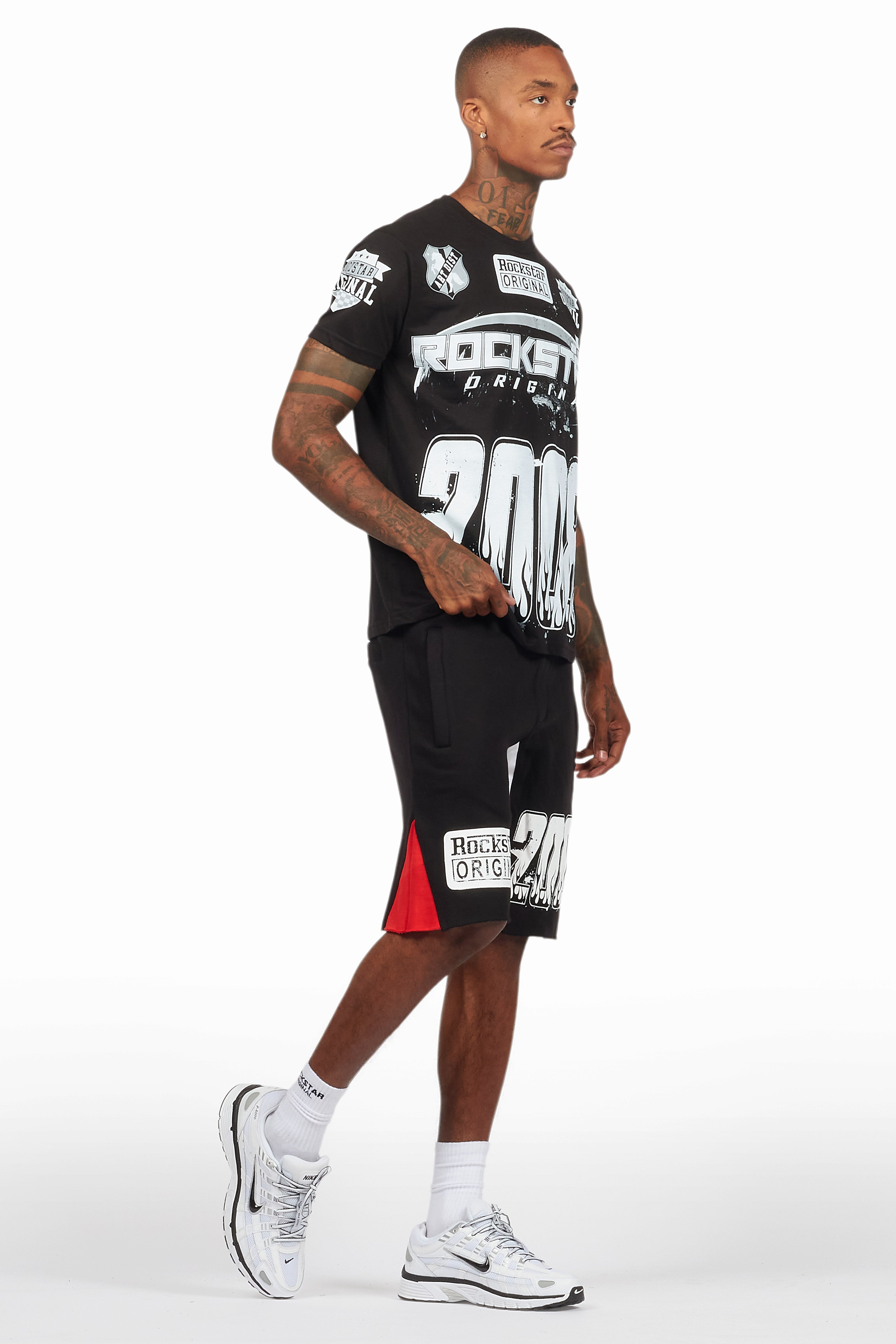 Amos Black Relaxed T-Shirt/Short Set