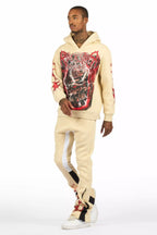 Torrez Beige/Red Hoodie/Stacked Track Set