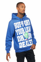 Tarl Royal Blue Distressed Graphic Hoodie