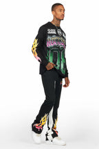 Quito Double Layer T-Shirt/Stacked Baggy Track Pant Set