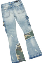 Boys Beau Vintage Beige Hoodie/Stacked Flare Jean Set