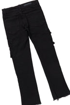 Boys Sylo Black Stacked Flare Jean