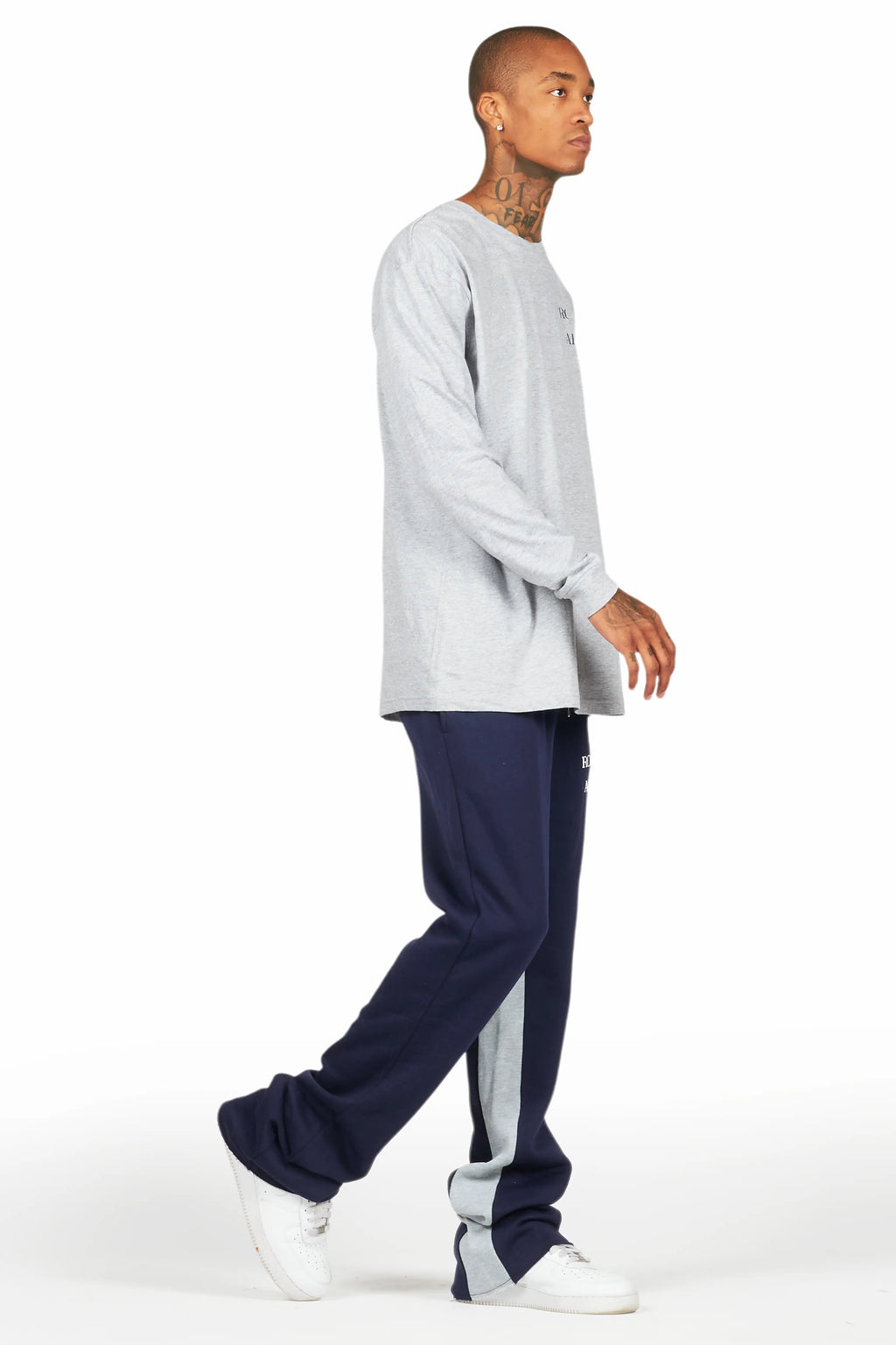 Briggs Heather Grey Long Sleeve T-Shirt/Baggy Pant Set