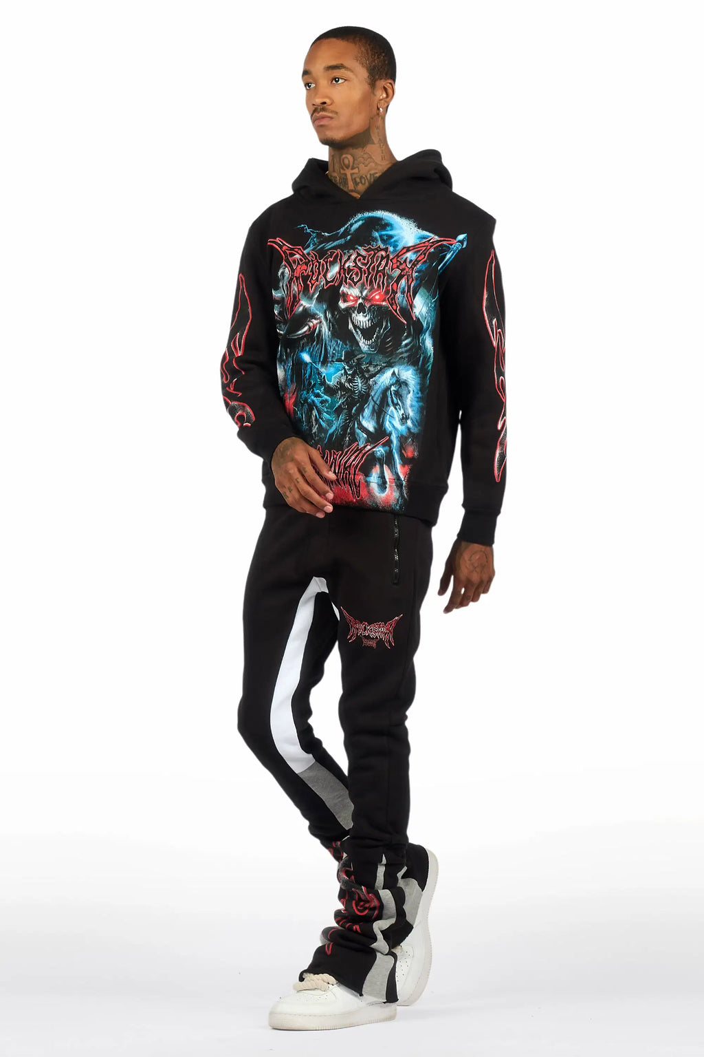 Rix Black/Multi Hoodie/Super Stacked Track Set