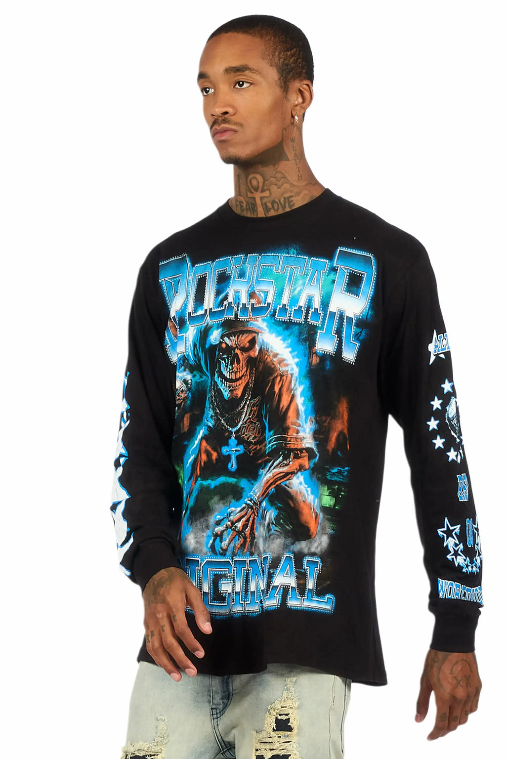 Marxe Black/Multi Oversized Long Sleeve Graphic T-Shirt