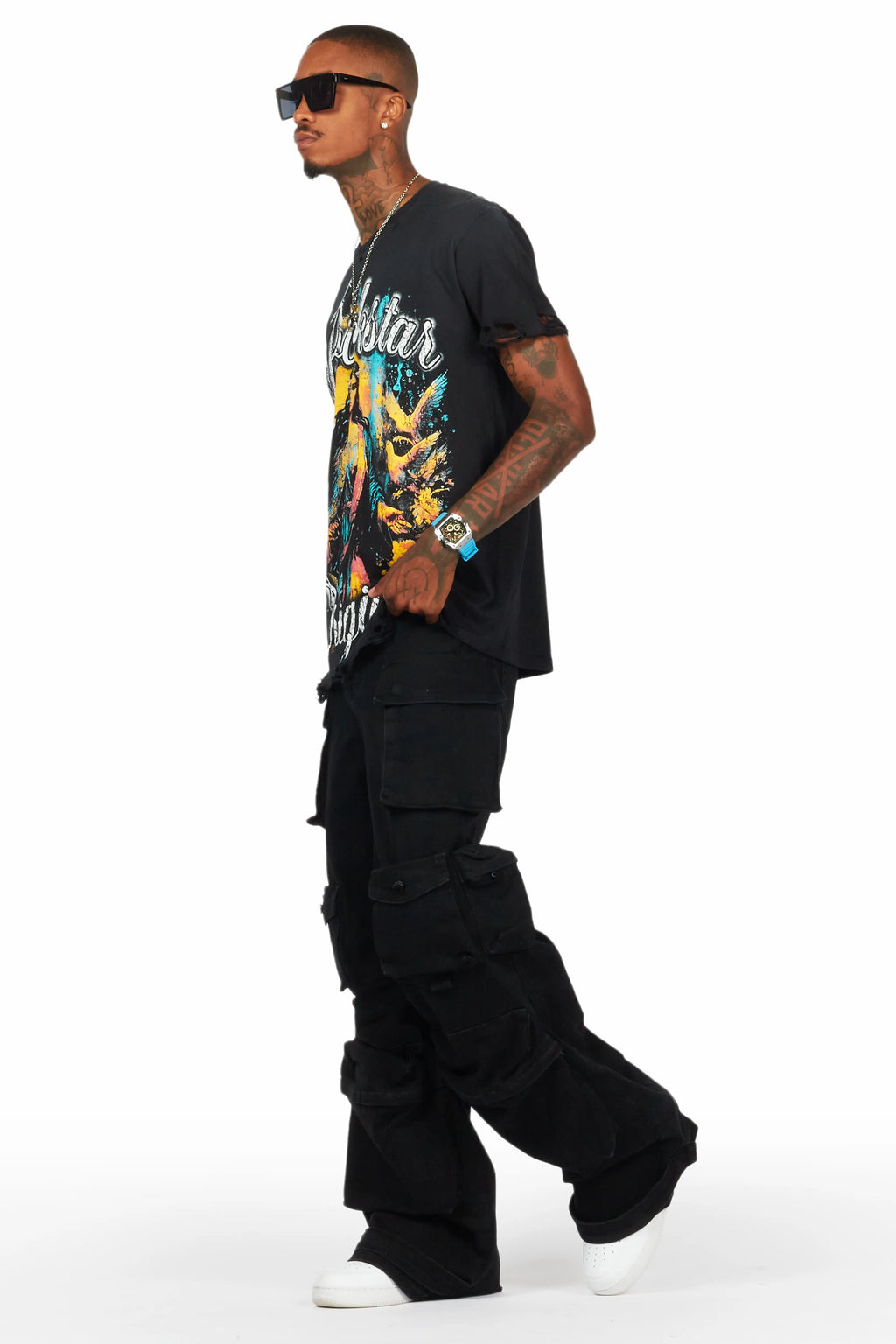 Mahesh Black Baggy Cargo Jean