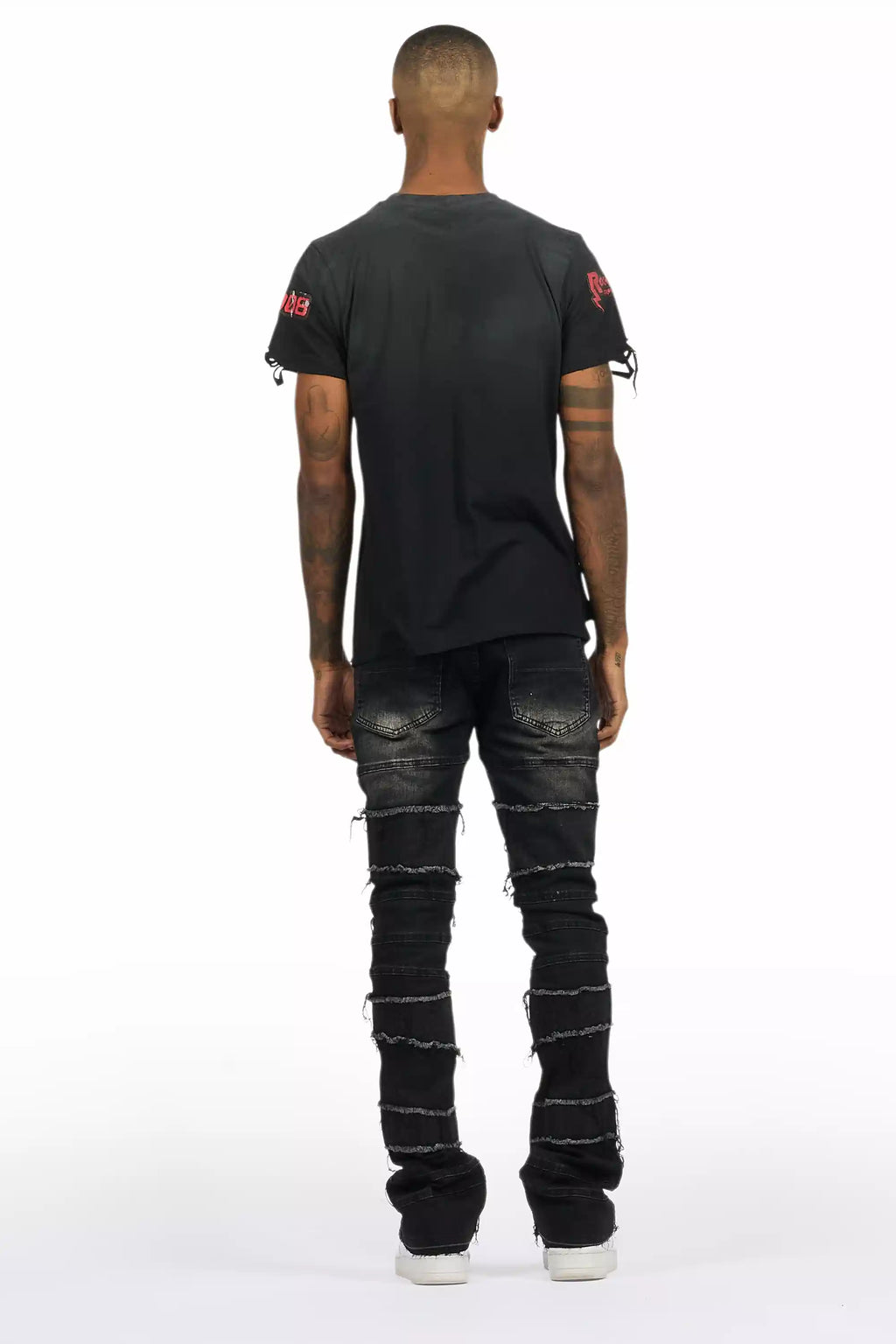 Franko Dark Grey Stacked Flare Jean