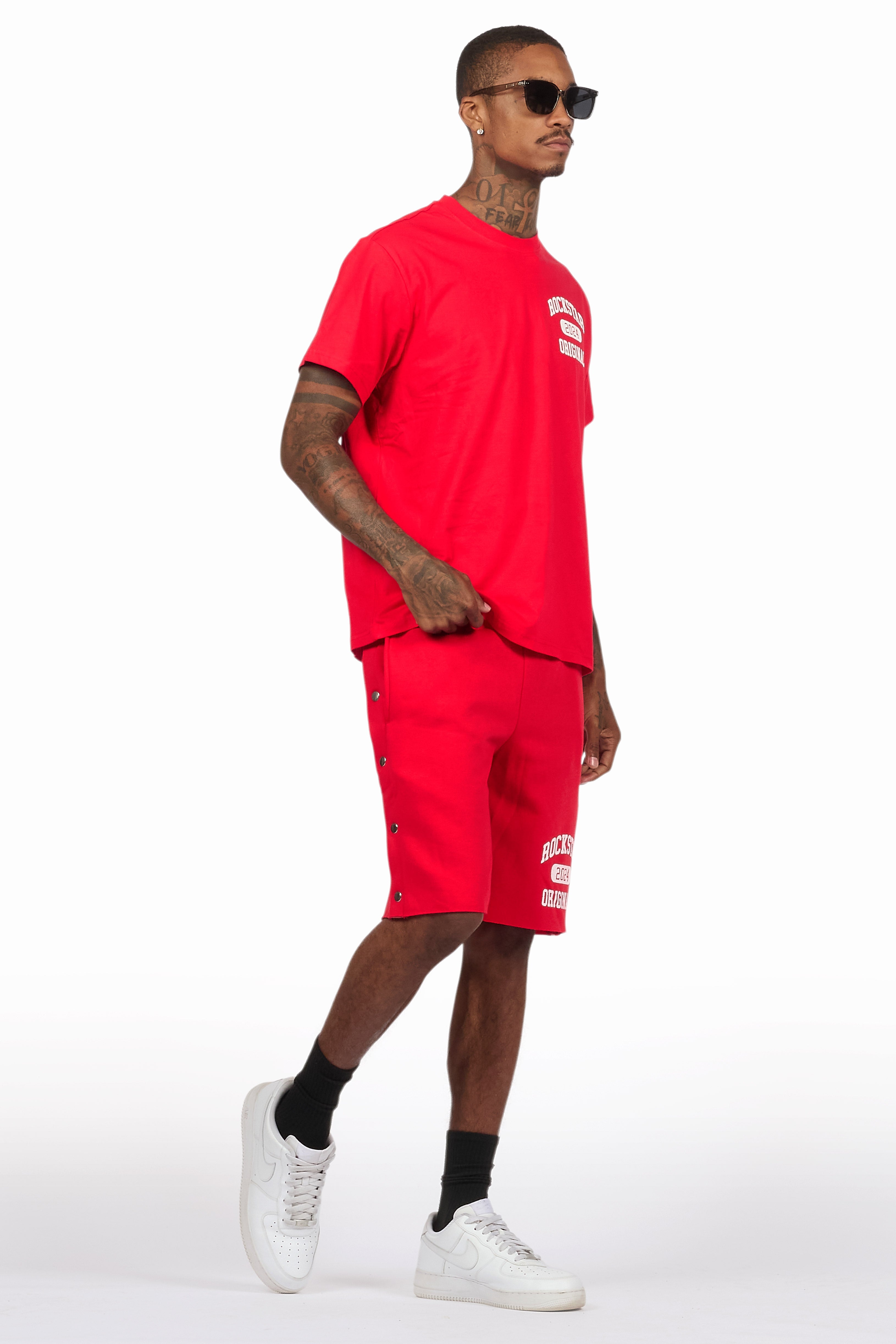 Lex Red T-Shirt/Short Set