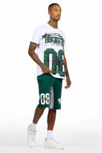 Allstar White/Green T-Shirt Short Set