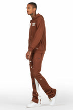 Jaco Brown Hoodie Baggy Fit Pant Track Set