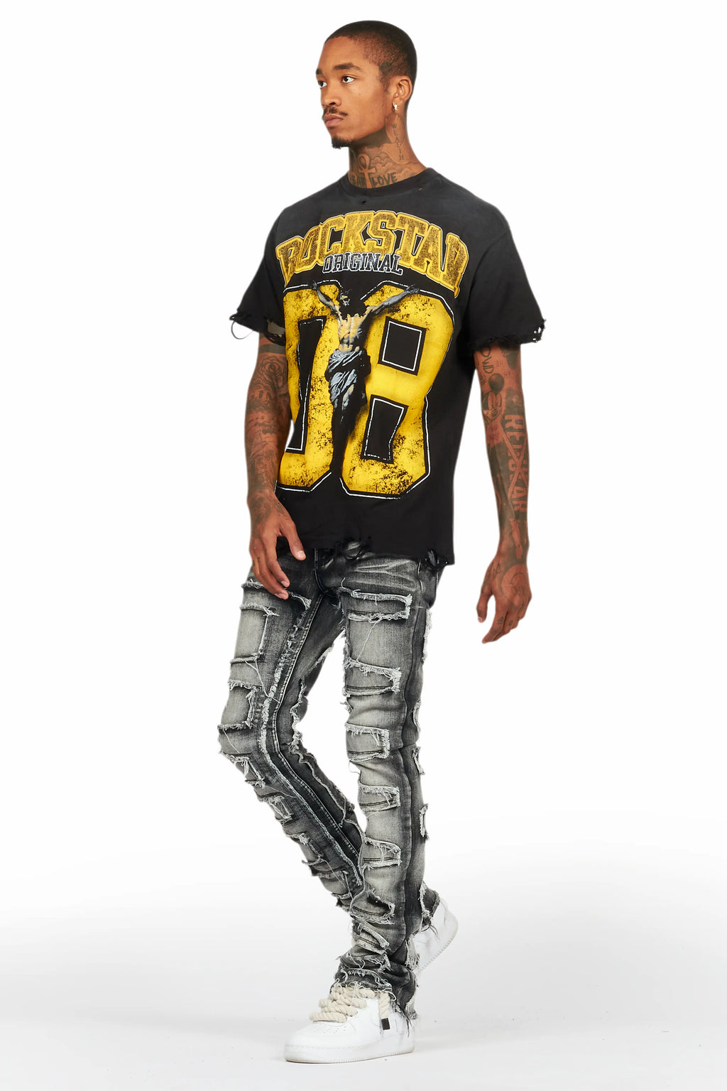 Fields Black/Yellow Oversized Graphic T-Shirt