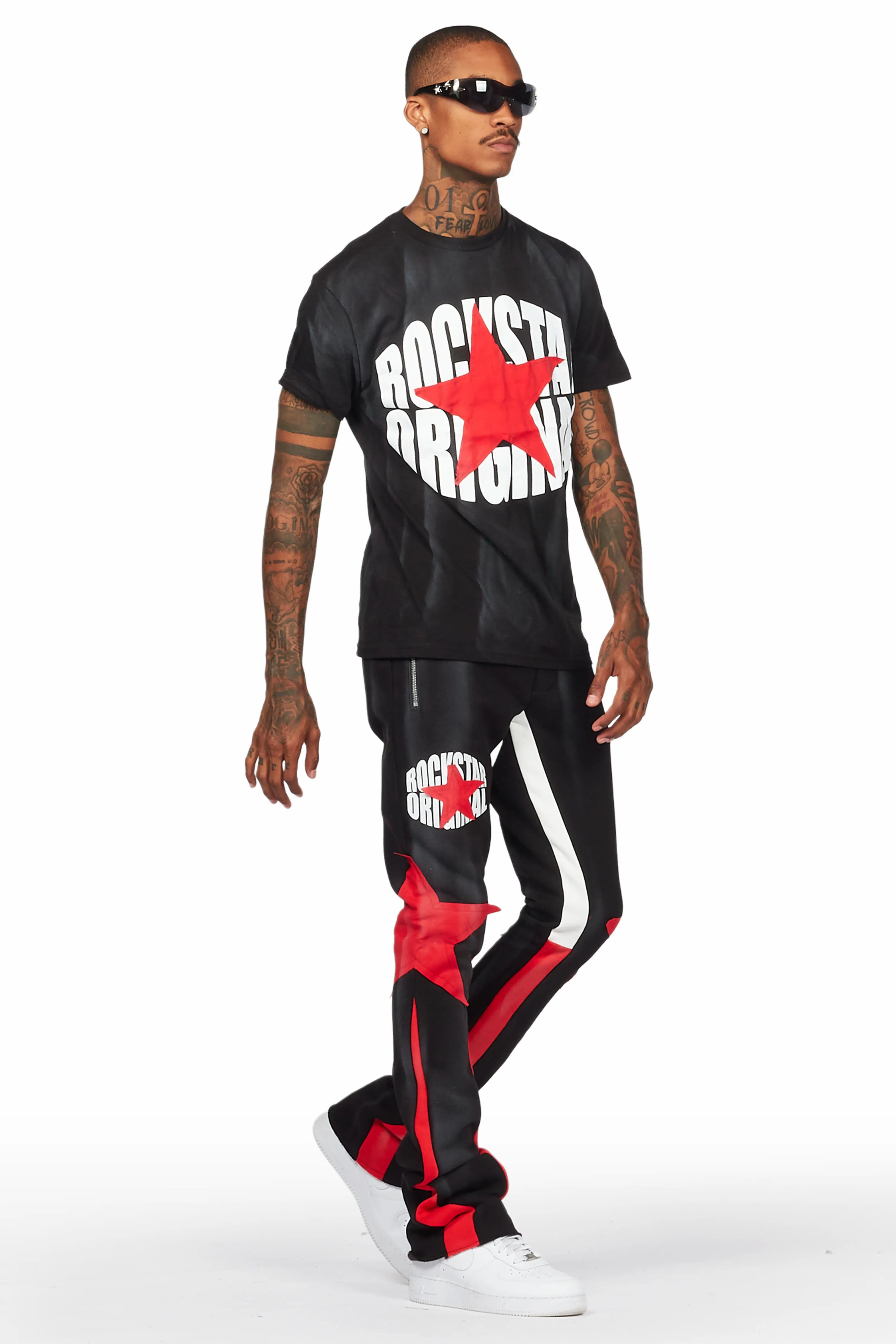 Sarge Vintage Black/Red T-Shirt/Stacked Flare Track Set