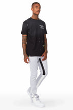 Everest Heather Grey Stacked Flare Track Pant