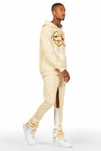 Highya Beige Super Stacked Flare Track Set