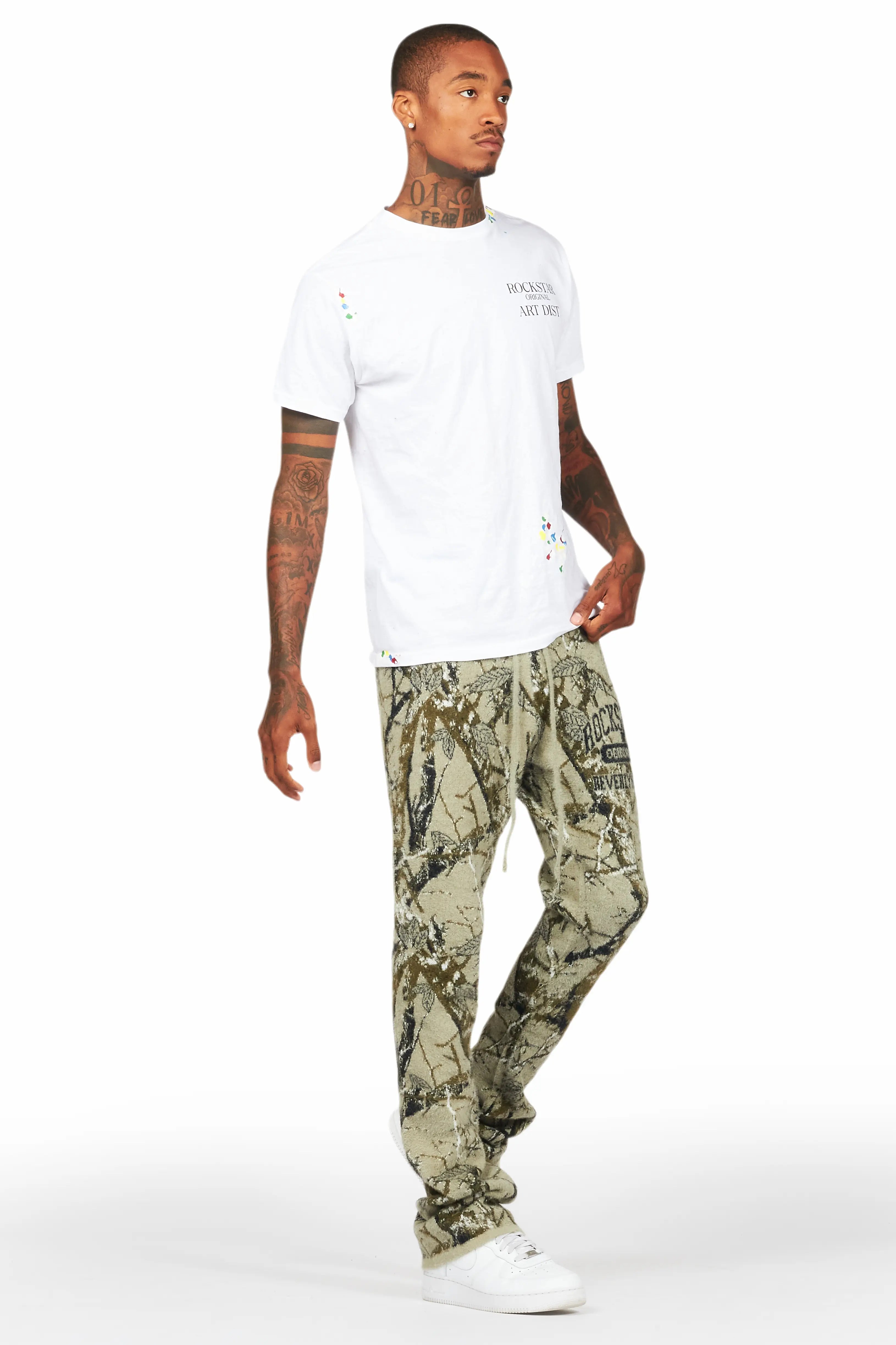 Rabi Tree Camo Knitted Mohair Pants