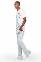 Alpine Heather Grey Baggy Snap Button Pant