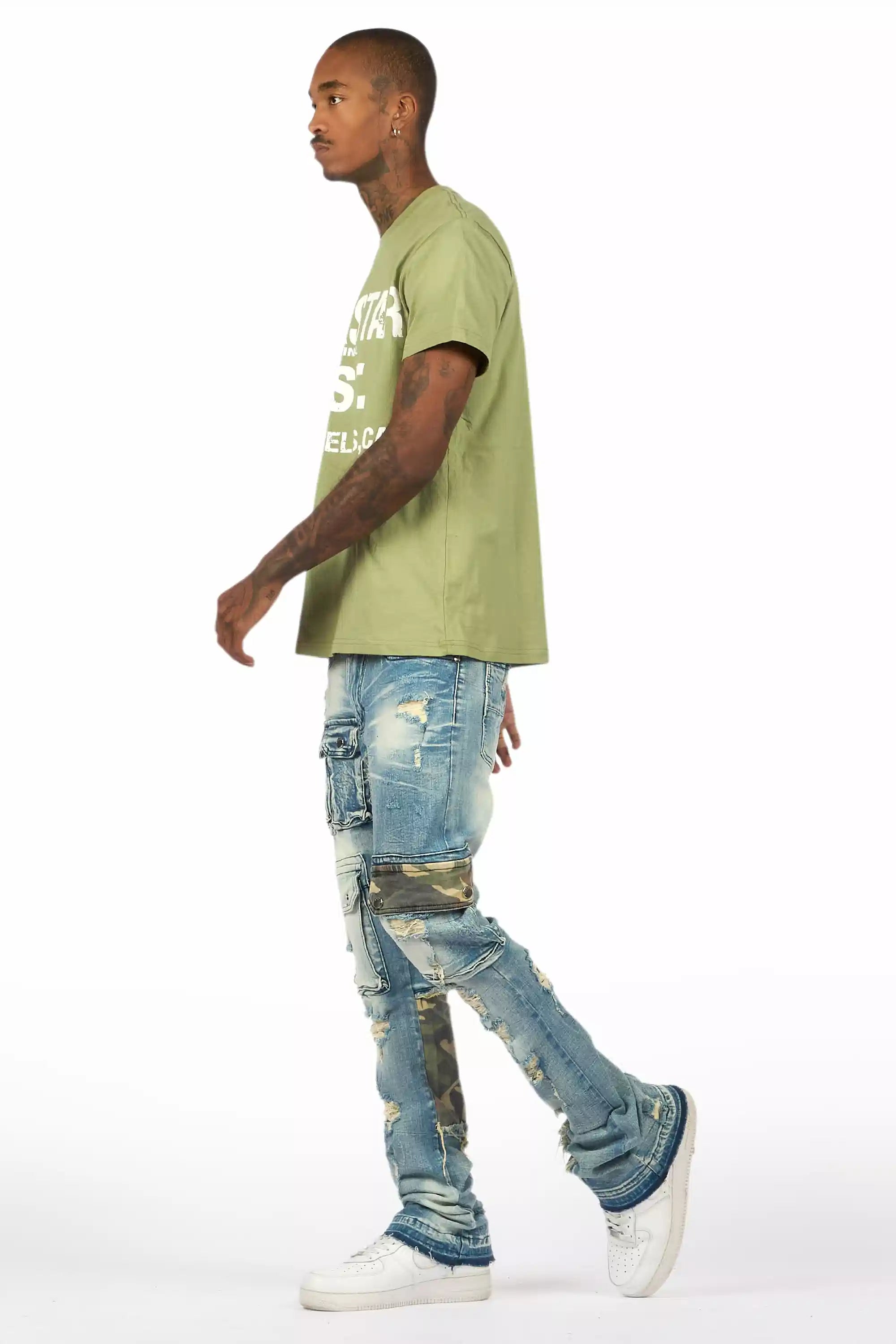 Lake Green T-Shirt/Stacked Flare Jean Bundle