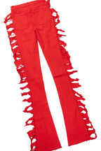 Laquoia White/Red T-Shirt & Pant Set