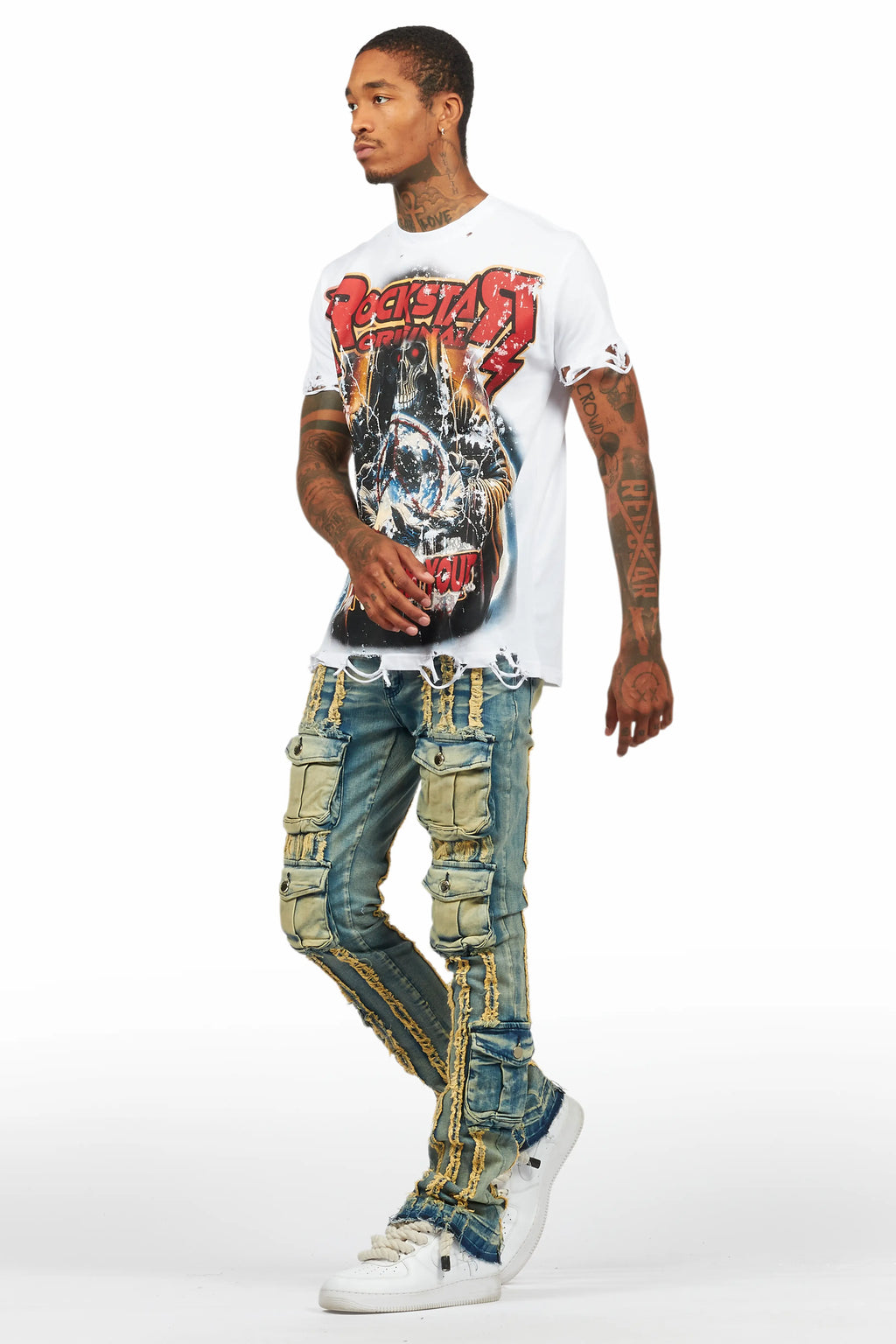 Frey Blue Stacked Flare Jean